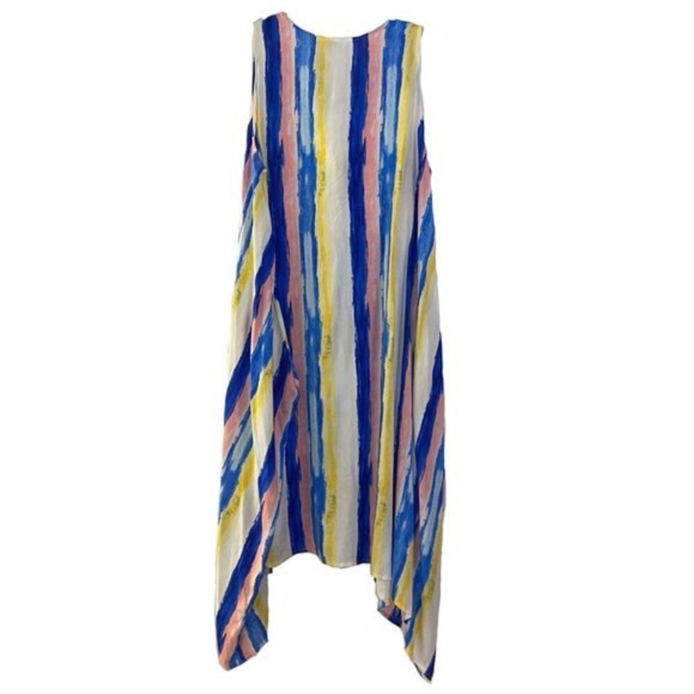 Umgee Shift Dress Womens Size Medium Blue Striped Oversized Beach - Picture 5 of 12